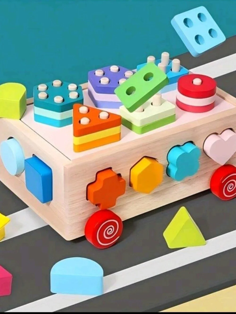 Local 1 Piece Shape Number Matching Intelligence Car Toy Color Recognition Build